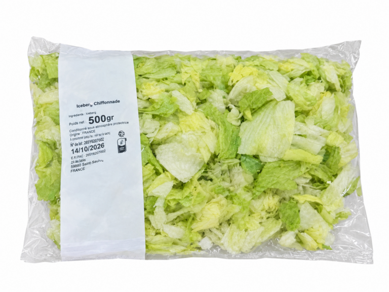 Sachet de salade iceberg conditionnée